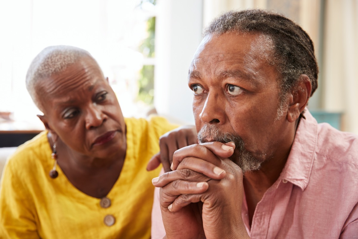 Older black man and woman depressed