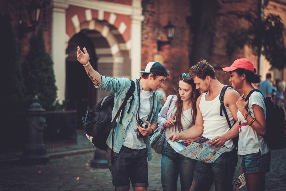 Group of Friends Looking at a Map