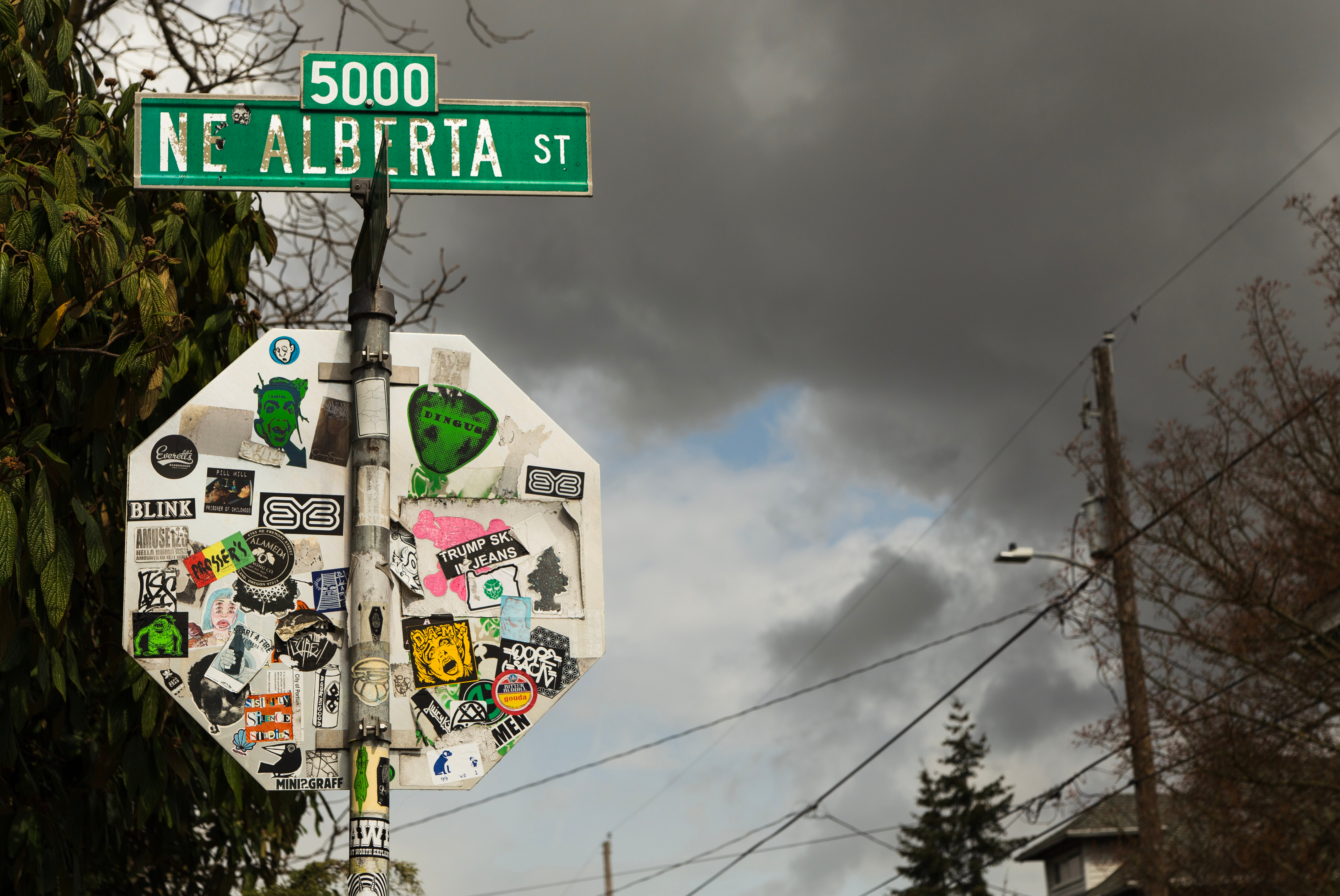 Street sign in Alberta Arts District in Portland, OR