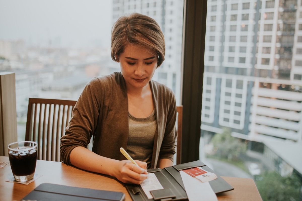 Customer paying food with credid card-stock photo