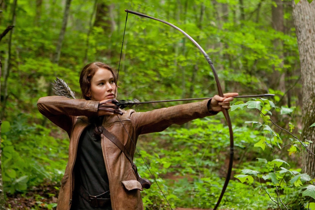 jennifer lawrence as katniss in the hunger games