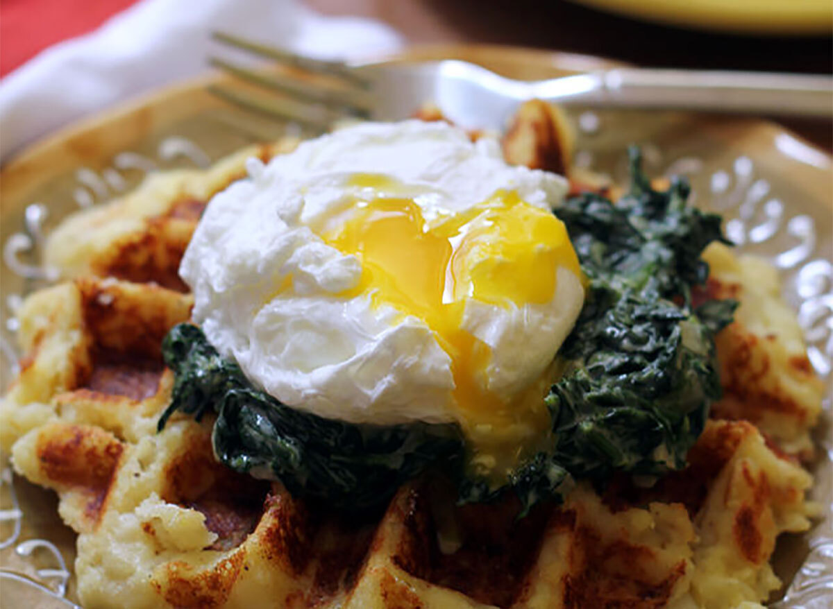 potato waffle eggs florentine