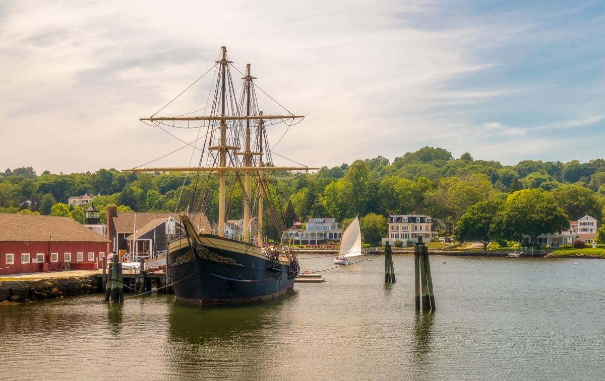 mystic, connecticut, port, boat