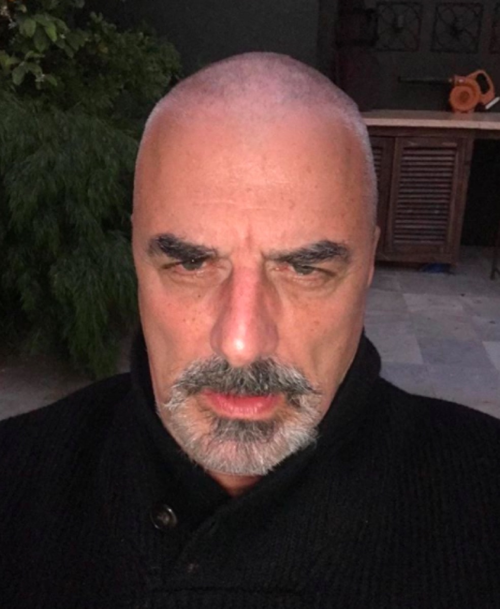 Chris Noth shaved head Instagram